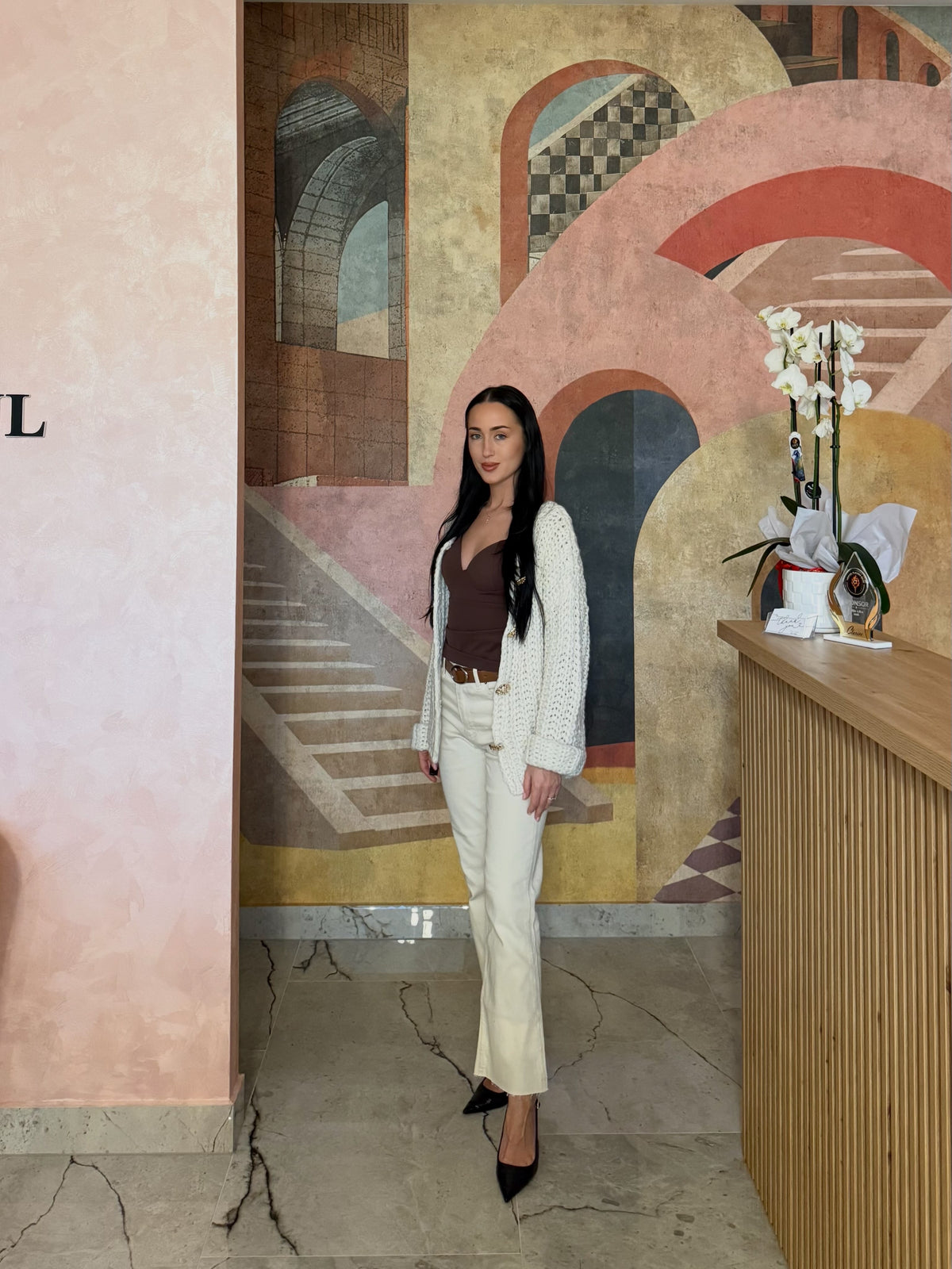 Cardigan Margot din tricot cu nasturi aurii
