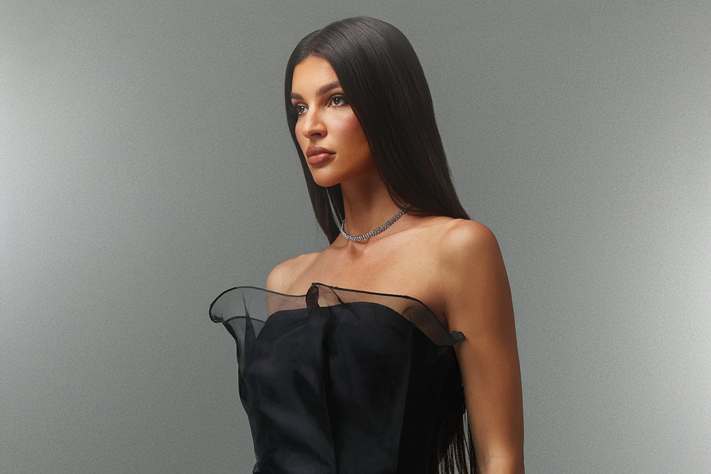 Rochie lungă neagră de seară elegantă Seraphina