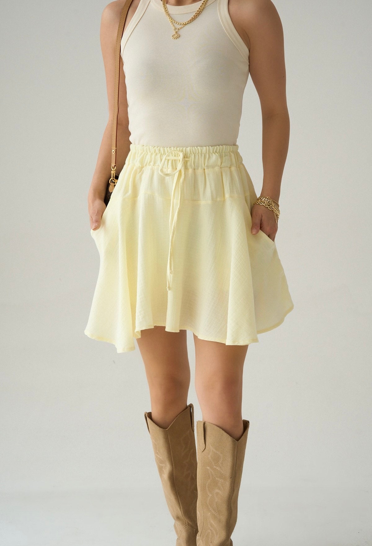Fustă mini Yellow Aura