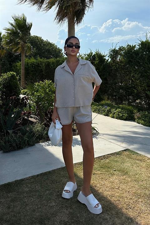 Compleu damă bej din in Summer Linen