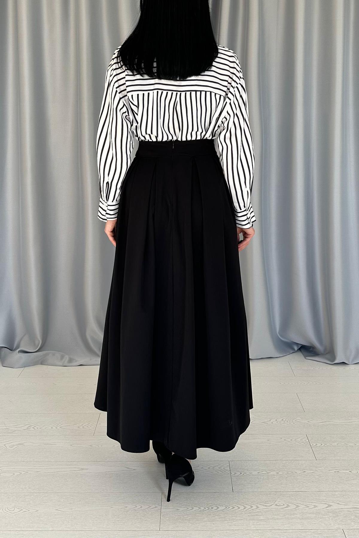 Fustă midi cloș neagră Elegance