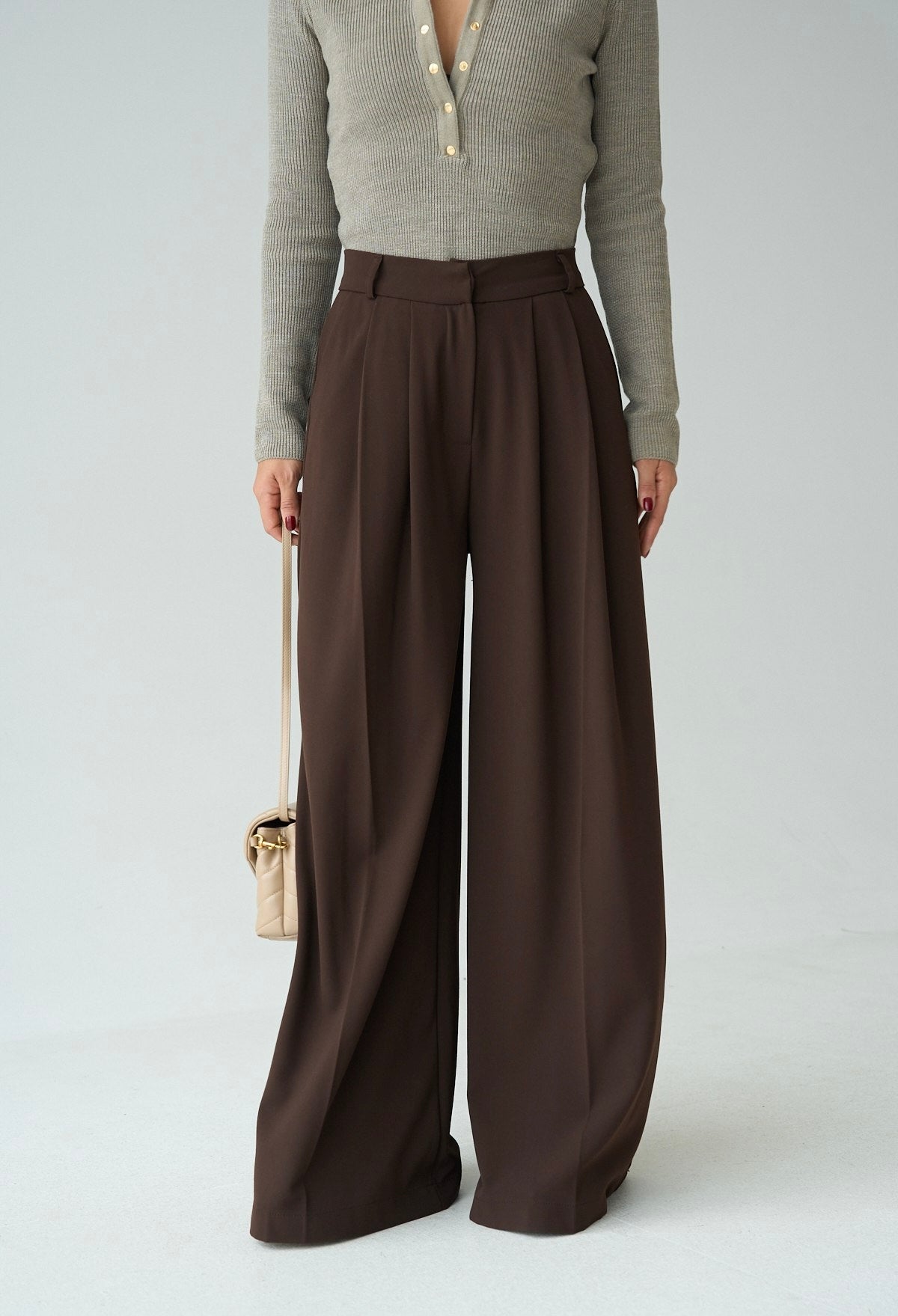 Pantaloni Palazzo Mocha