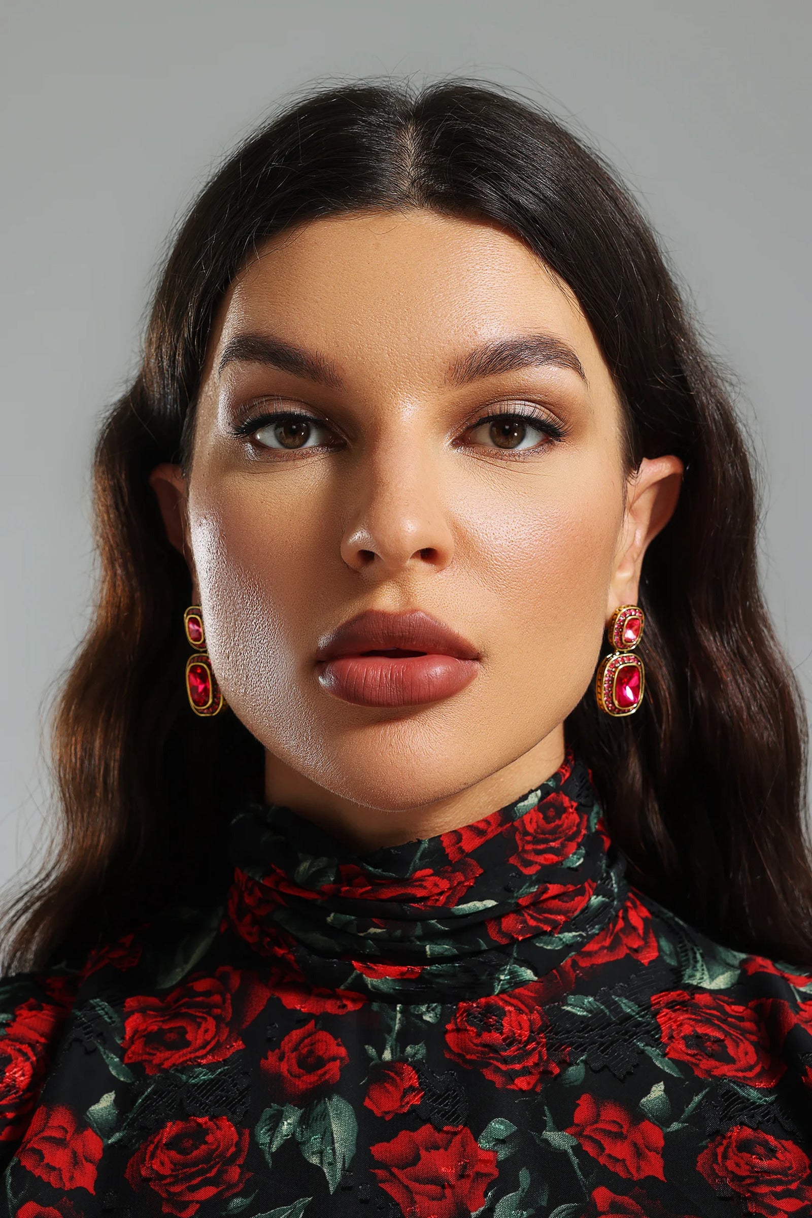 Sarna Vintage Diamante Earrings (2)