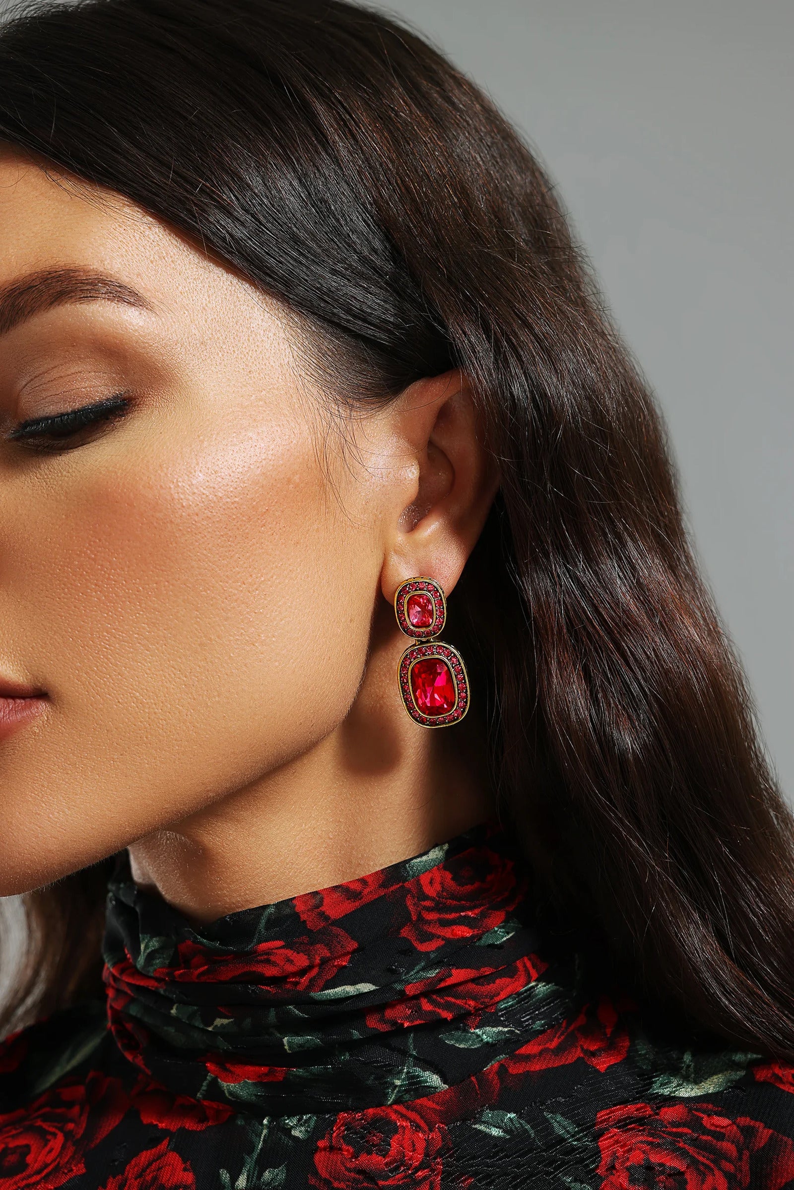 Sarna Vintage Diamante Earrings (3)