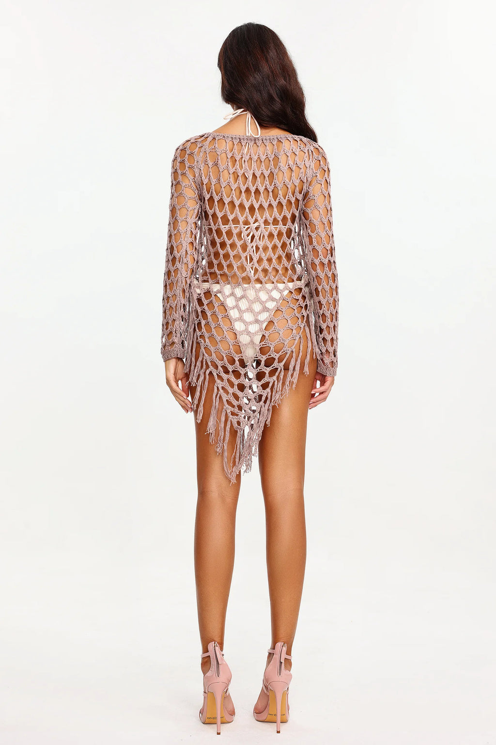 Jensen Knitted Fringe Beach Cover (1)