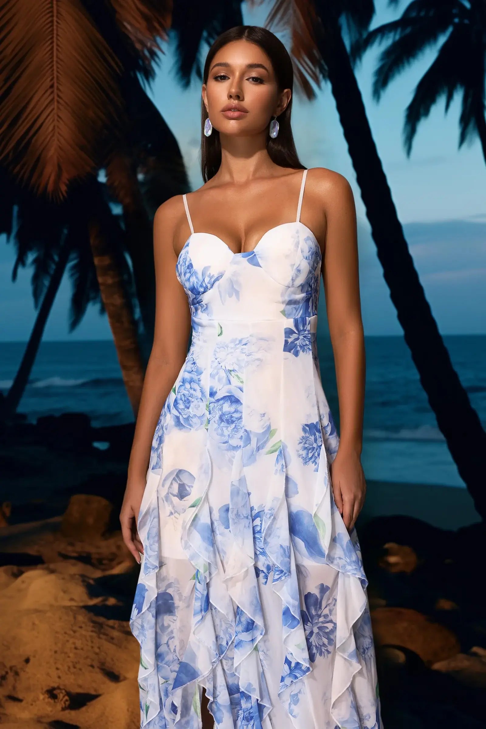 Kerlin-Flower-Print-Ruffled-Slit-Dress-1_1500x