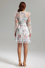 Venia Printed Tulle Mini Dress (1)