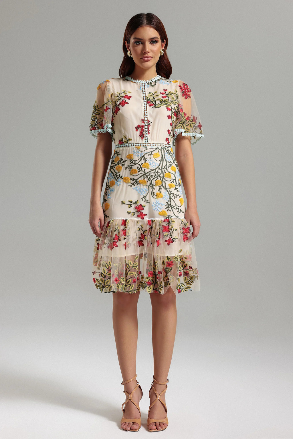 Julieta Floral Embroidery Midi Dress (2)