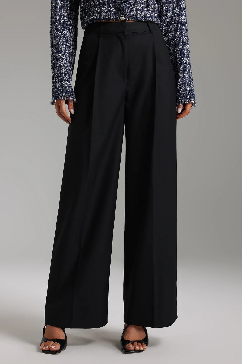 Fierce Wide-Leg Suit Pants &#8211; Black-1