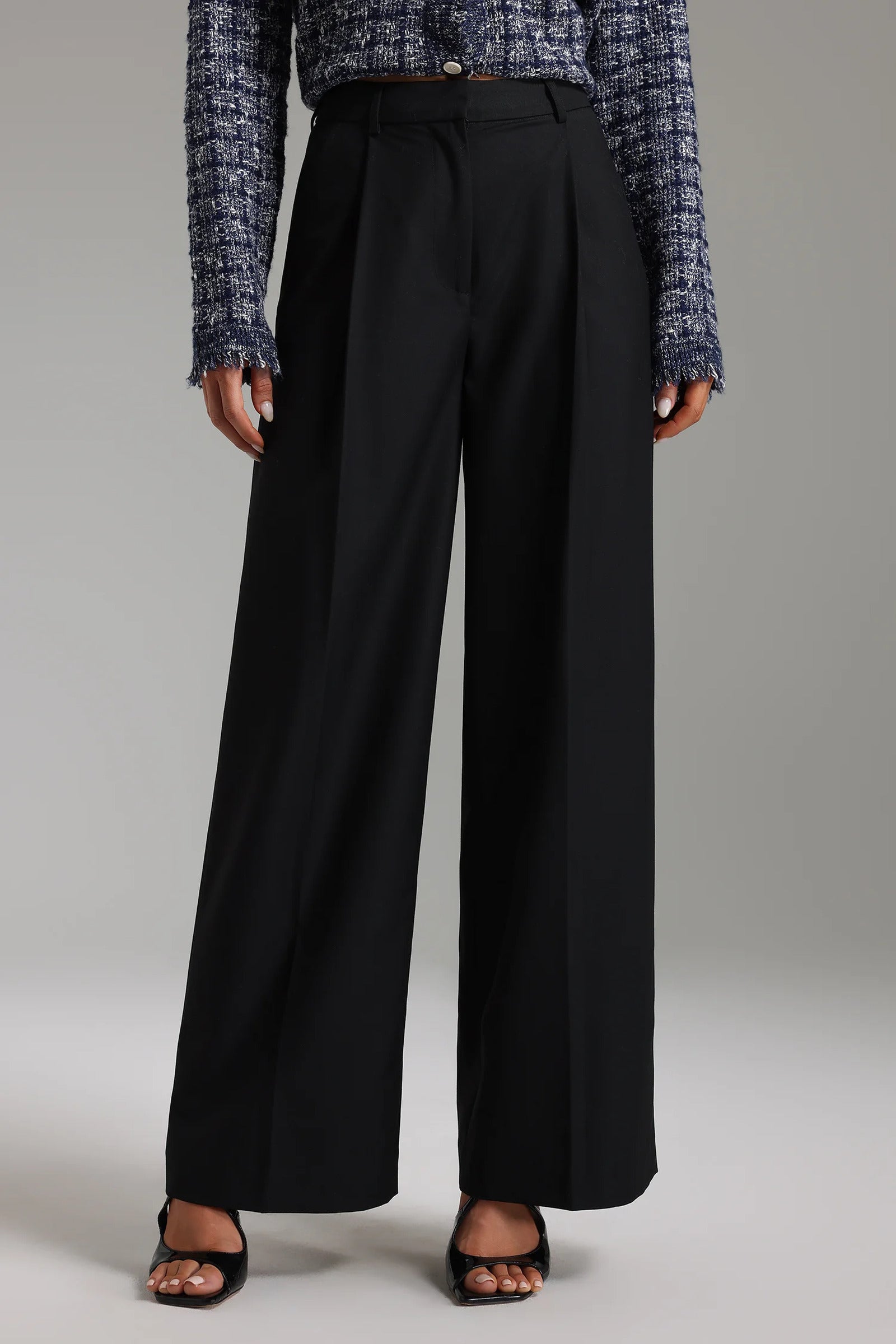 Fierce Wide-Leg Suit Pants &#8211; Black-1