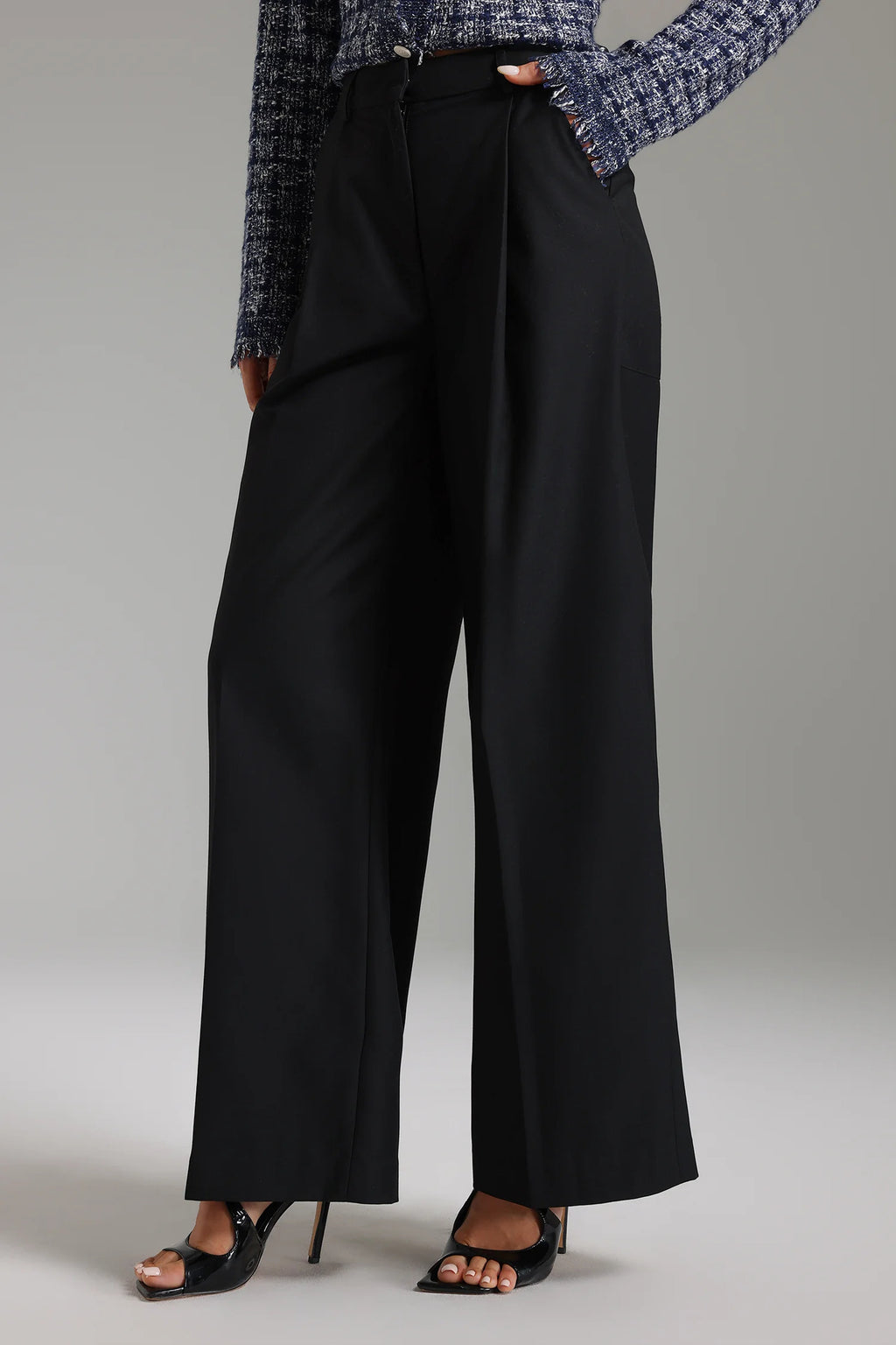 Fierce Wide-Leg Suit Pants &#8211; Black-2
