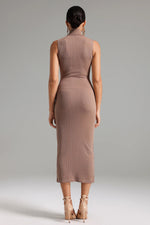 Dora Mock Neck Sleeveless Knitted Dress-3