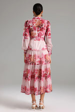 Irosa Buttons Layered Chiffon Dress-3