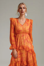 Yako Ruffled Chiffon Dress-2