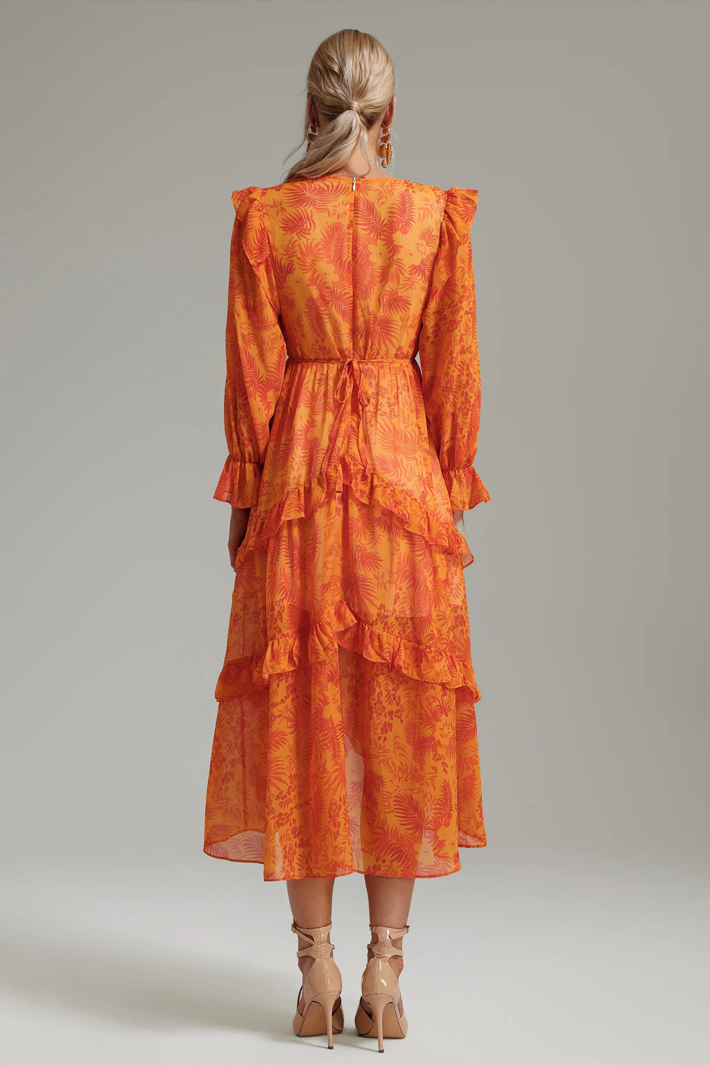 Yako Ruffled Chiffon Dress-3