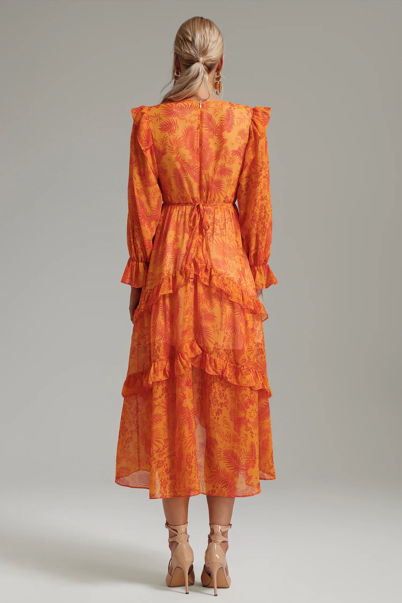 Yako Ruffled Chiffon Dress-3