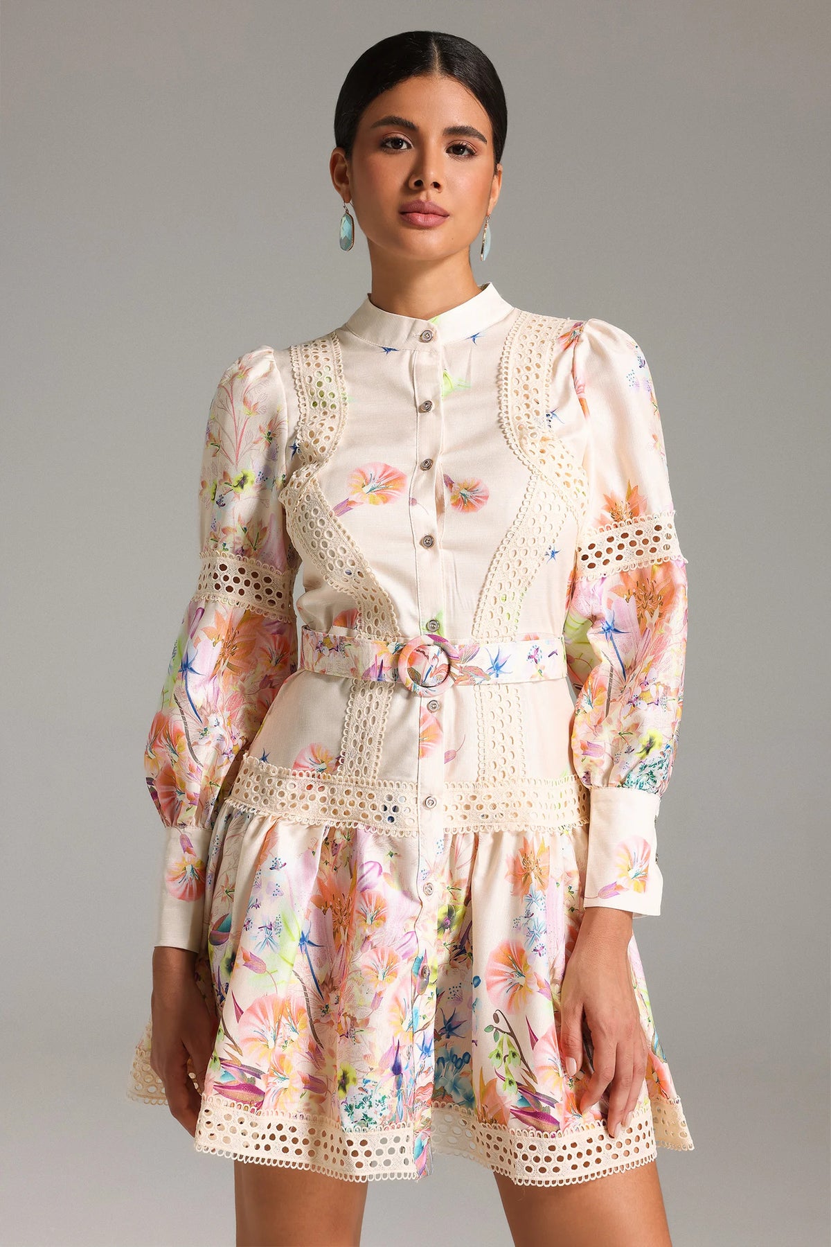 Demri Crochet Embroidery Dress-2