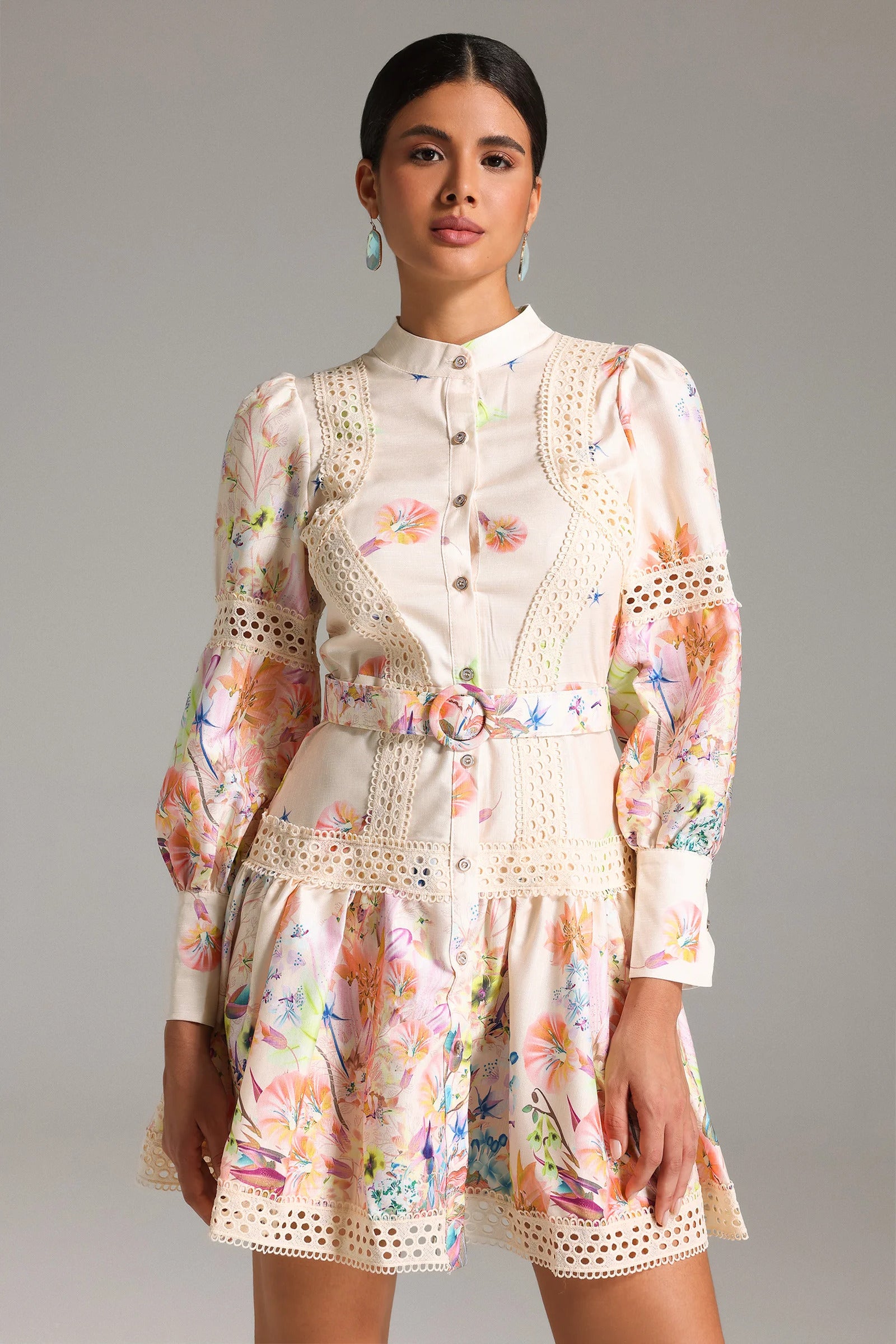 Demri Crochet Embroidery Dress-2