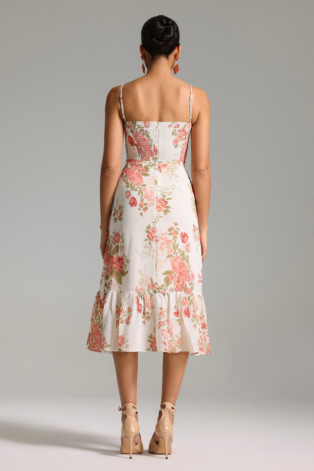 Nanci Ruffled Printed Midi Dress-3