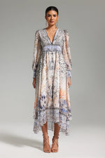 Larry V Neck Printed Maxi Dress-1