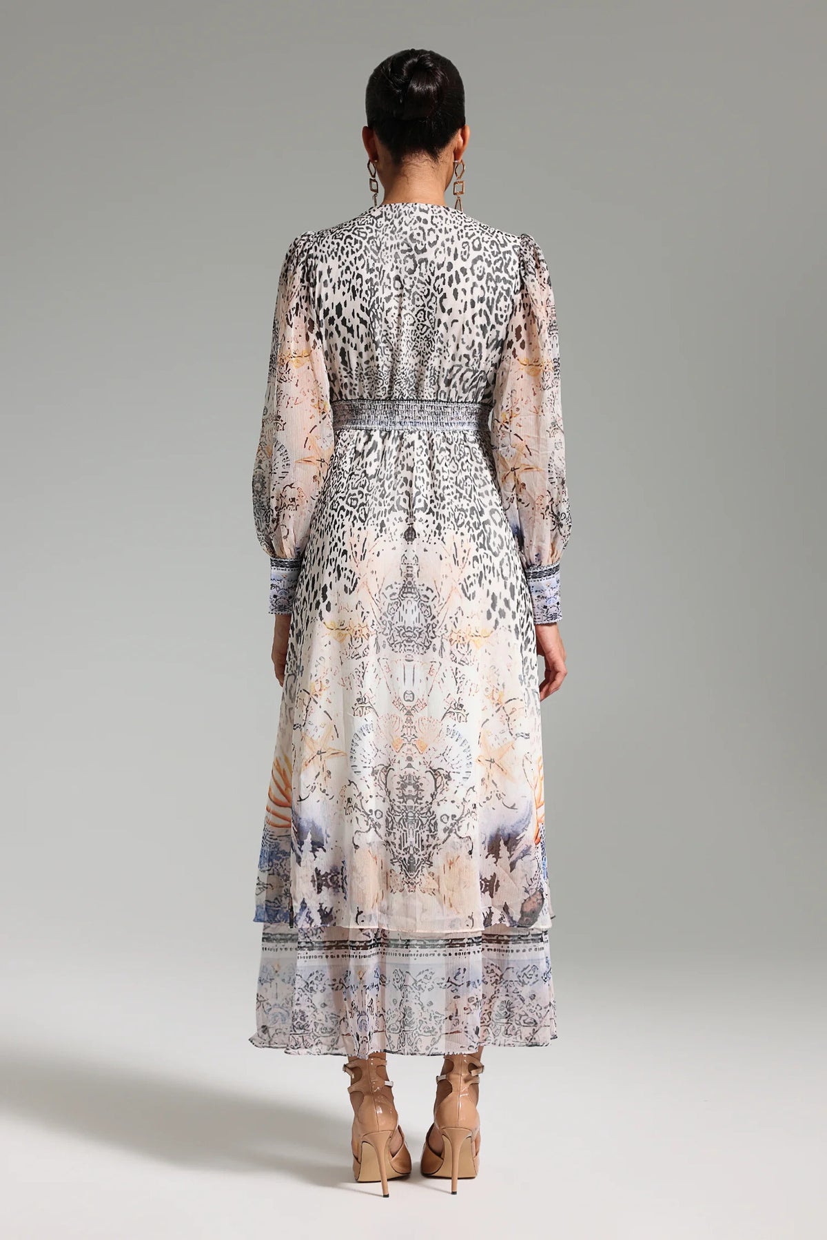 Larry V Neck Printed Maxi Dress-3
