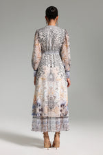 Larry V Neck Printed Maxi Dress-3