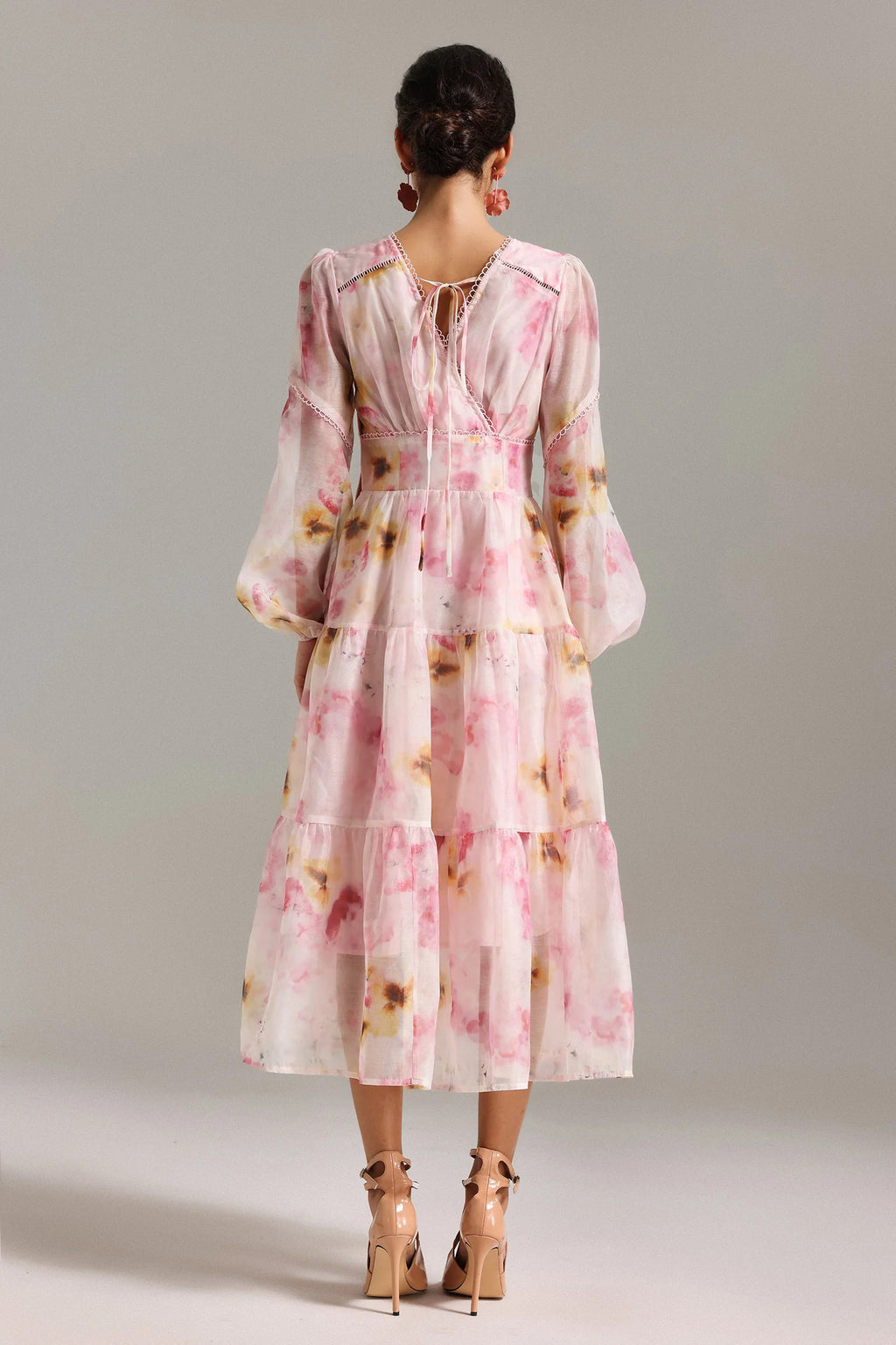 Matne V Neck Floral Midi Dress-3