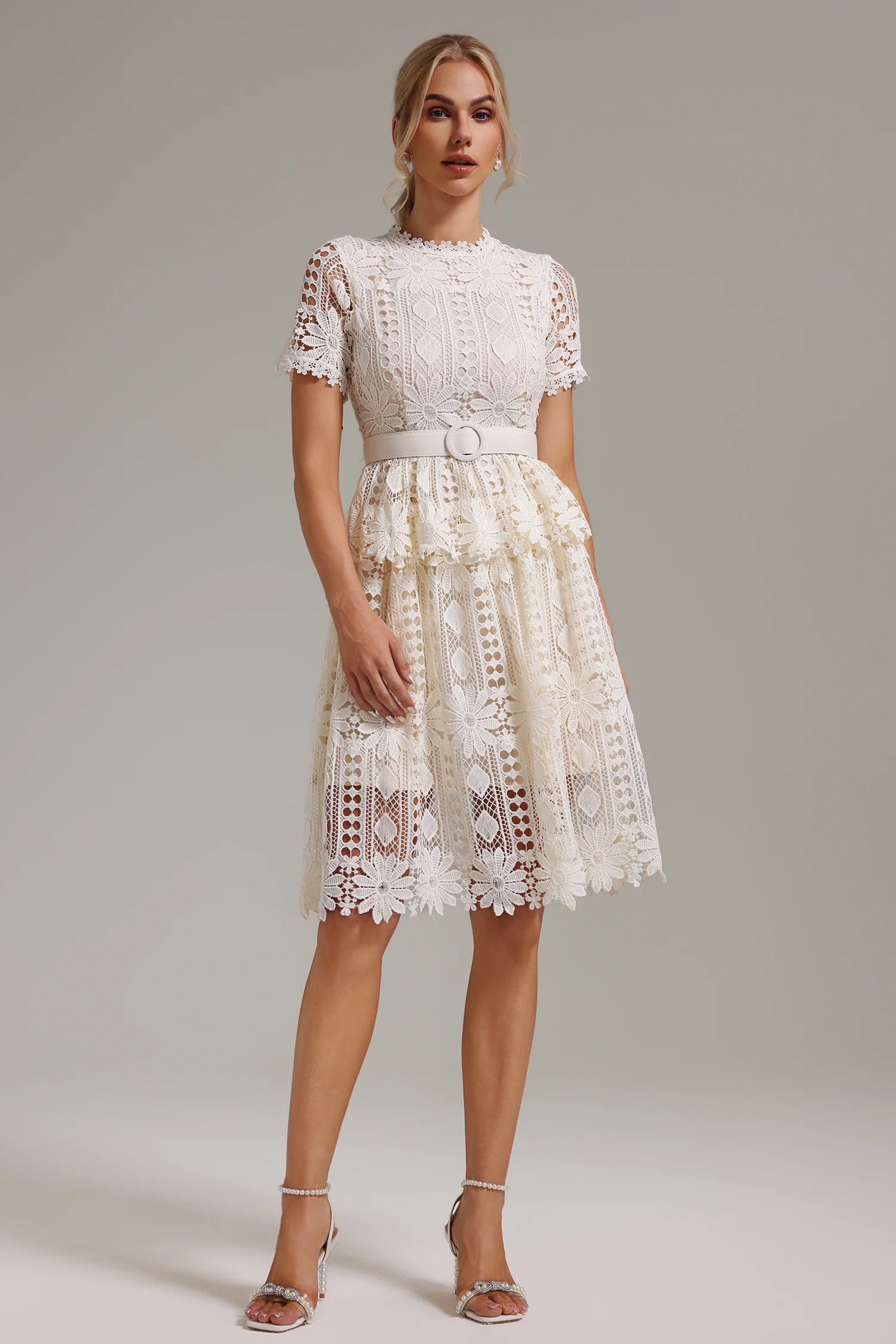 Jaza Crochet Embroidery Dress-1