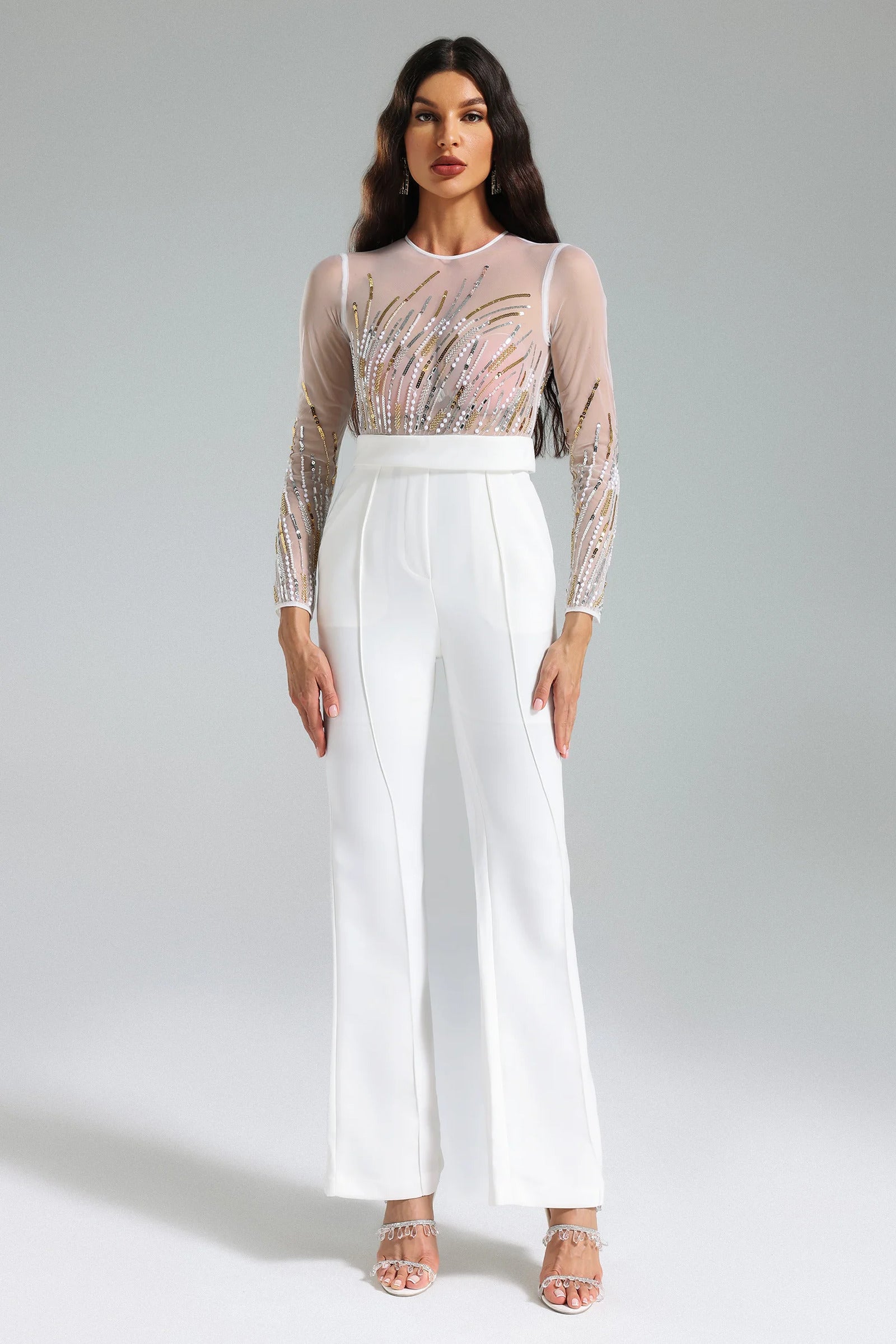 Hacaki Sequins Mesh Jumpsuit (2)