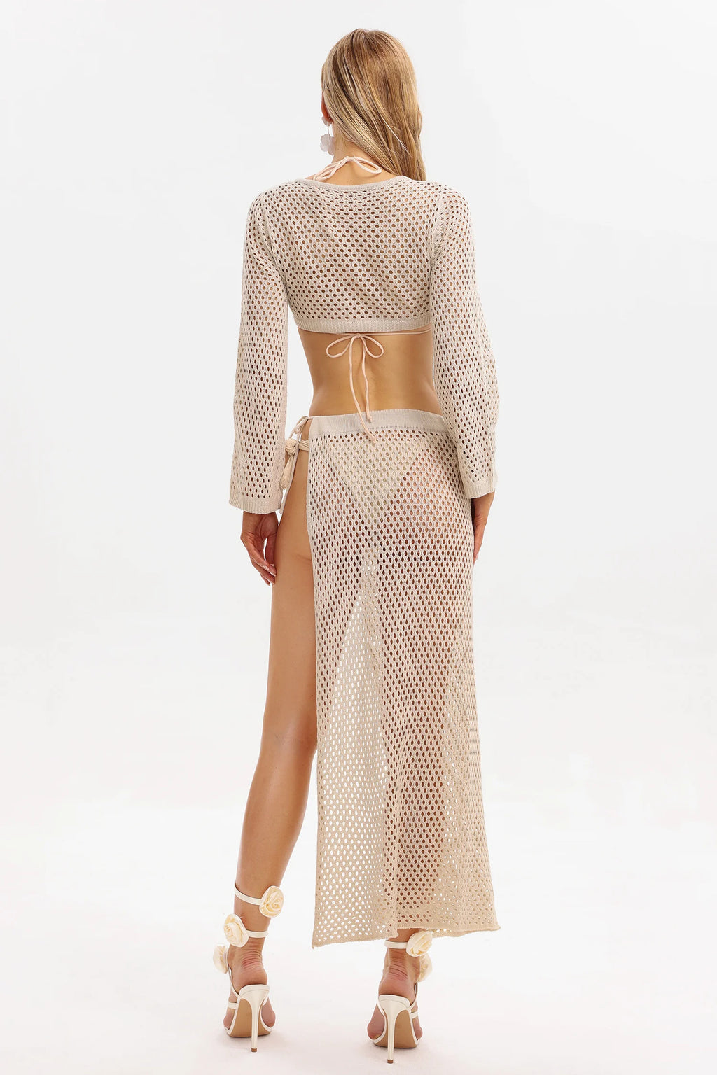 Quanne Knitted Strappy Beach Cover Set (1)