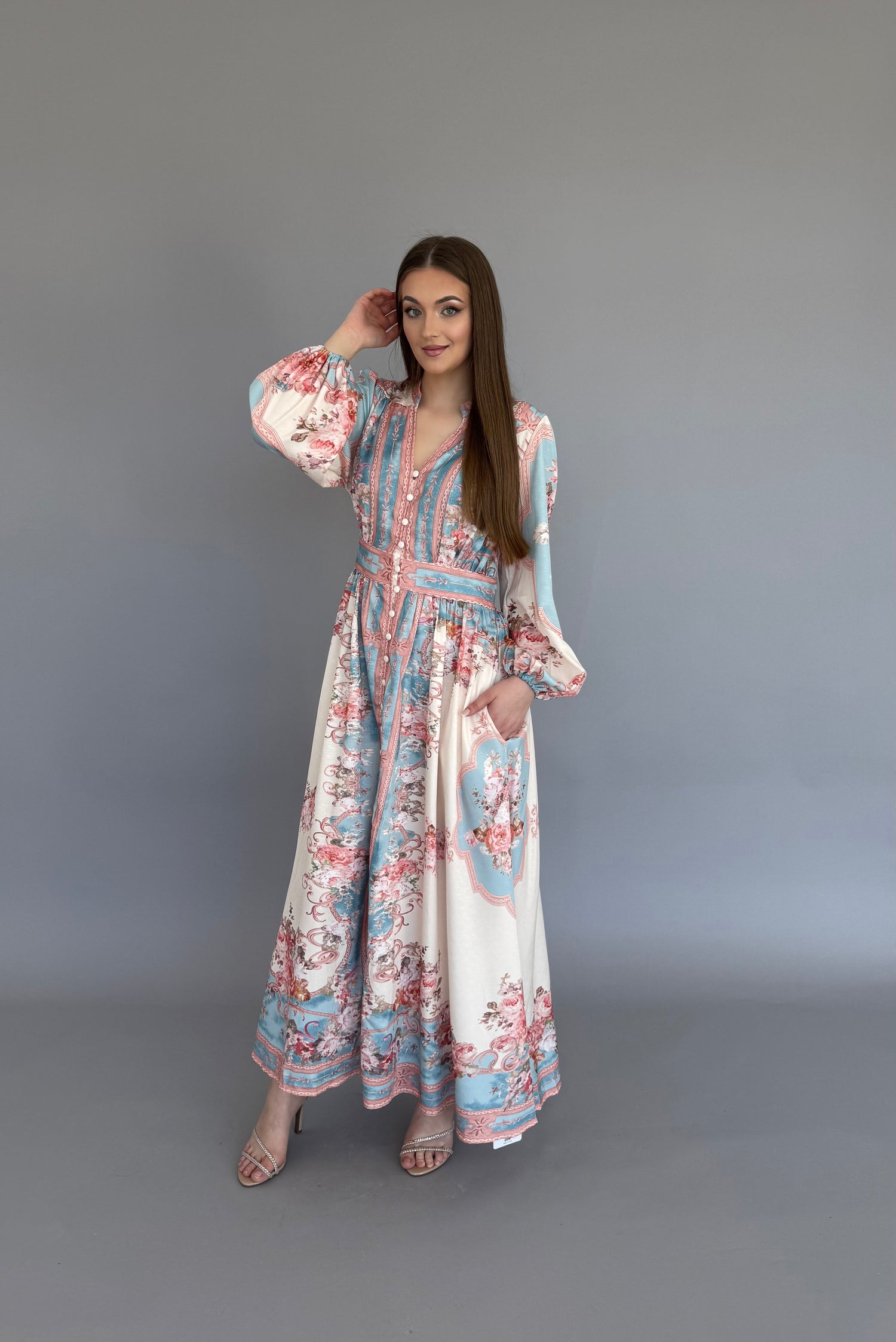 Rochie midi cu imprimeu floral Nicol