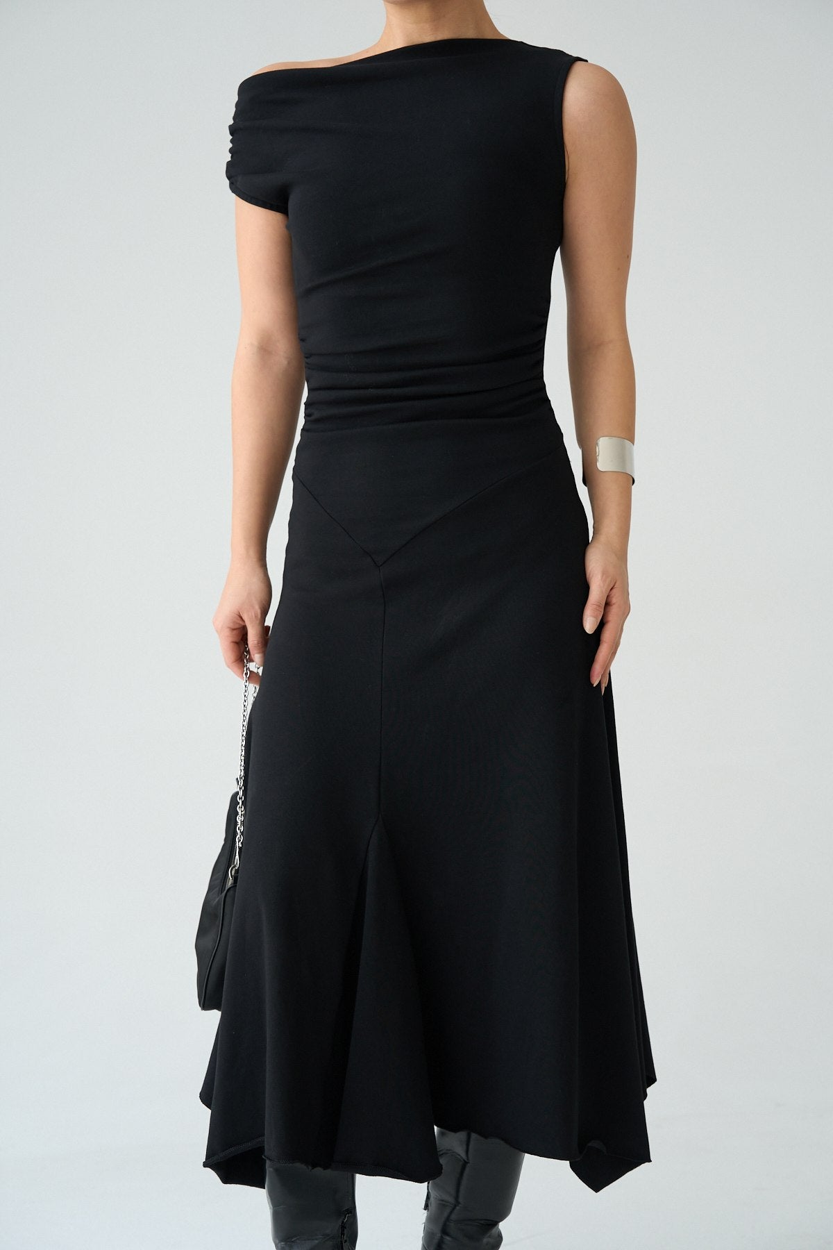 Rochie midi asimetrică Midnight Muse