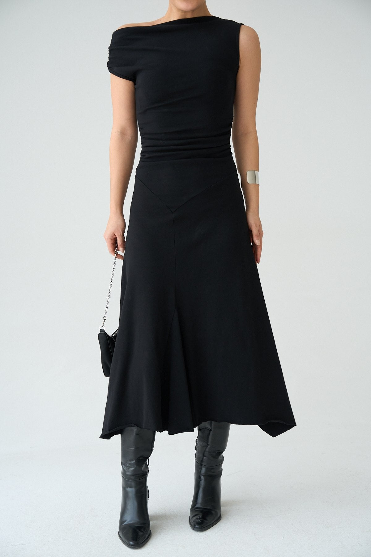 Rochie midi asimetrică Midnight Muse