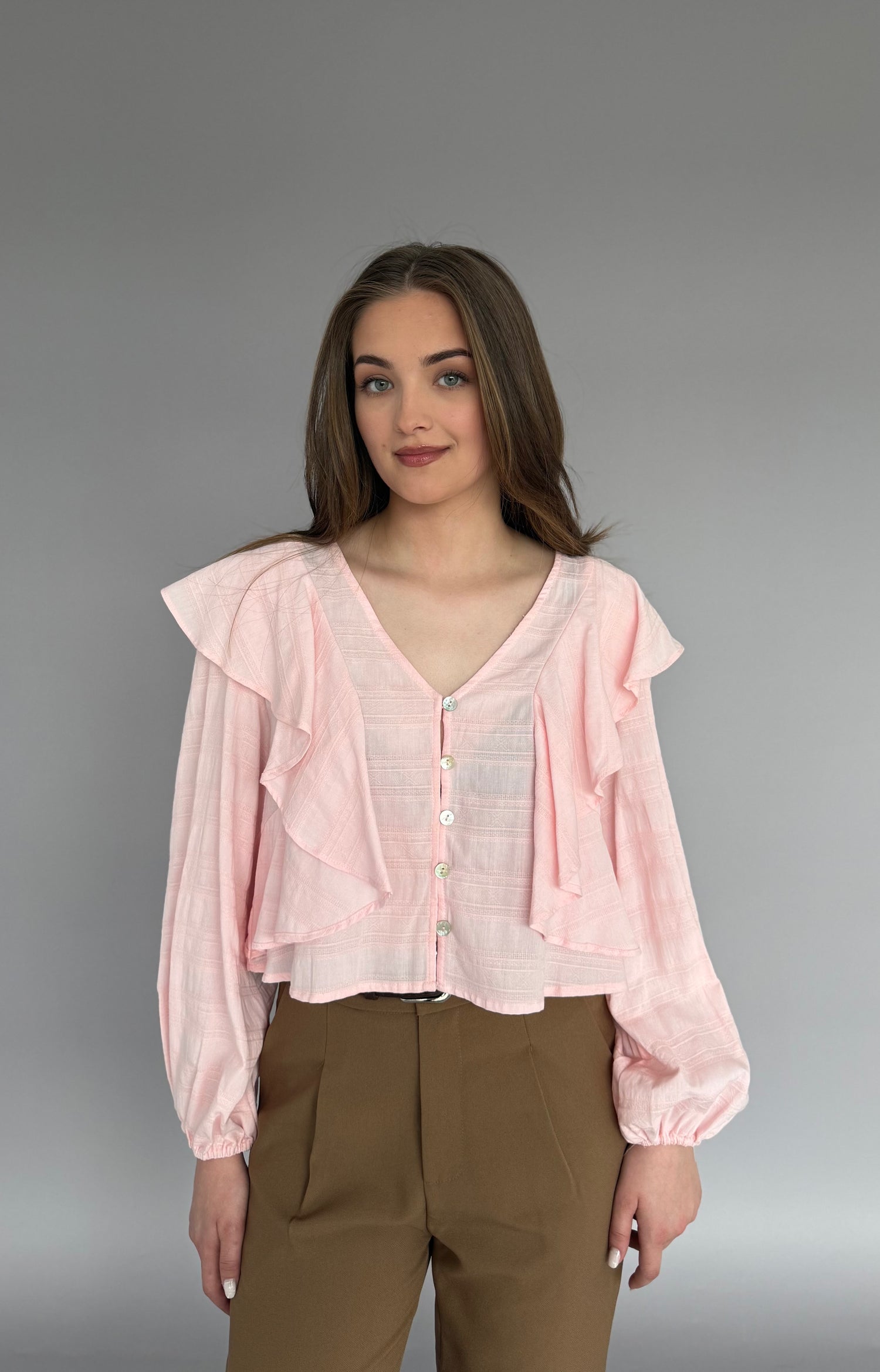Cămașă Elegantă Roz Blush Romance