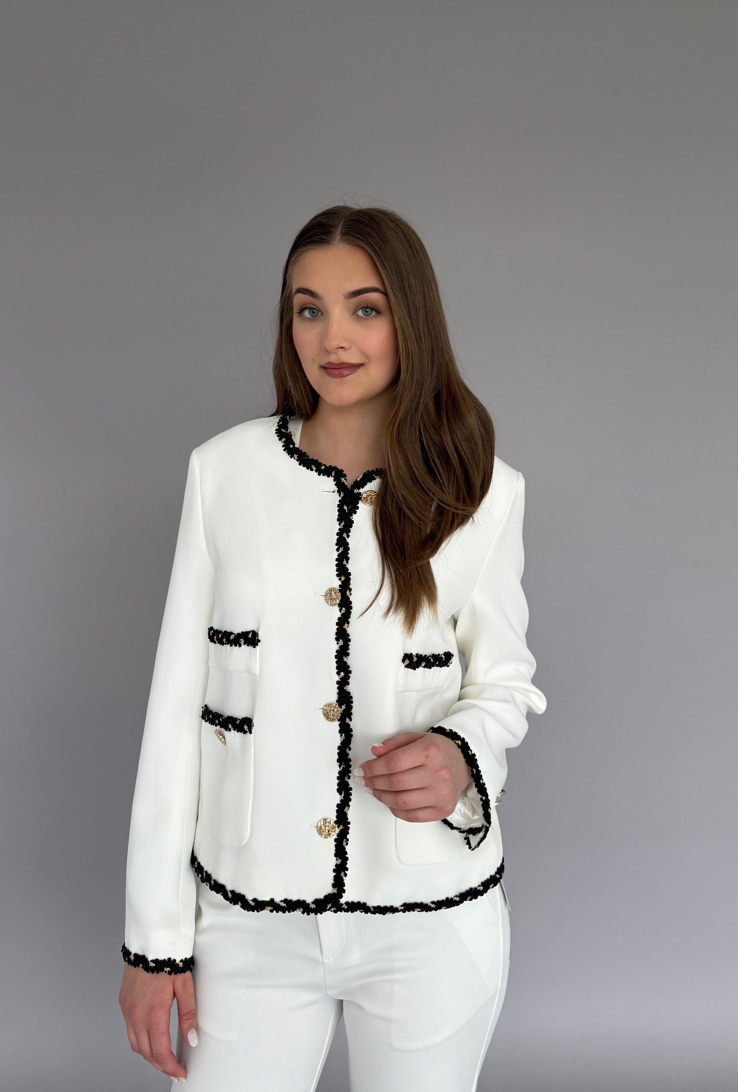 Sacou Elegant Alb Monaco