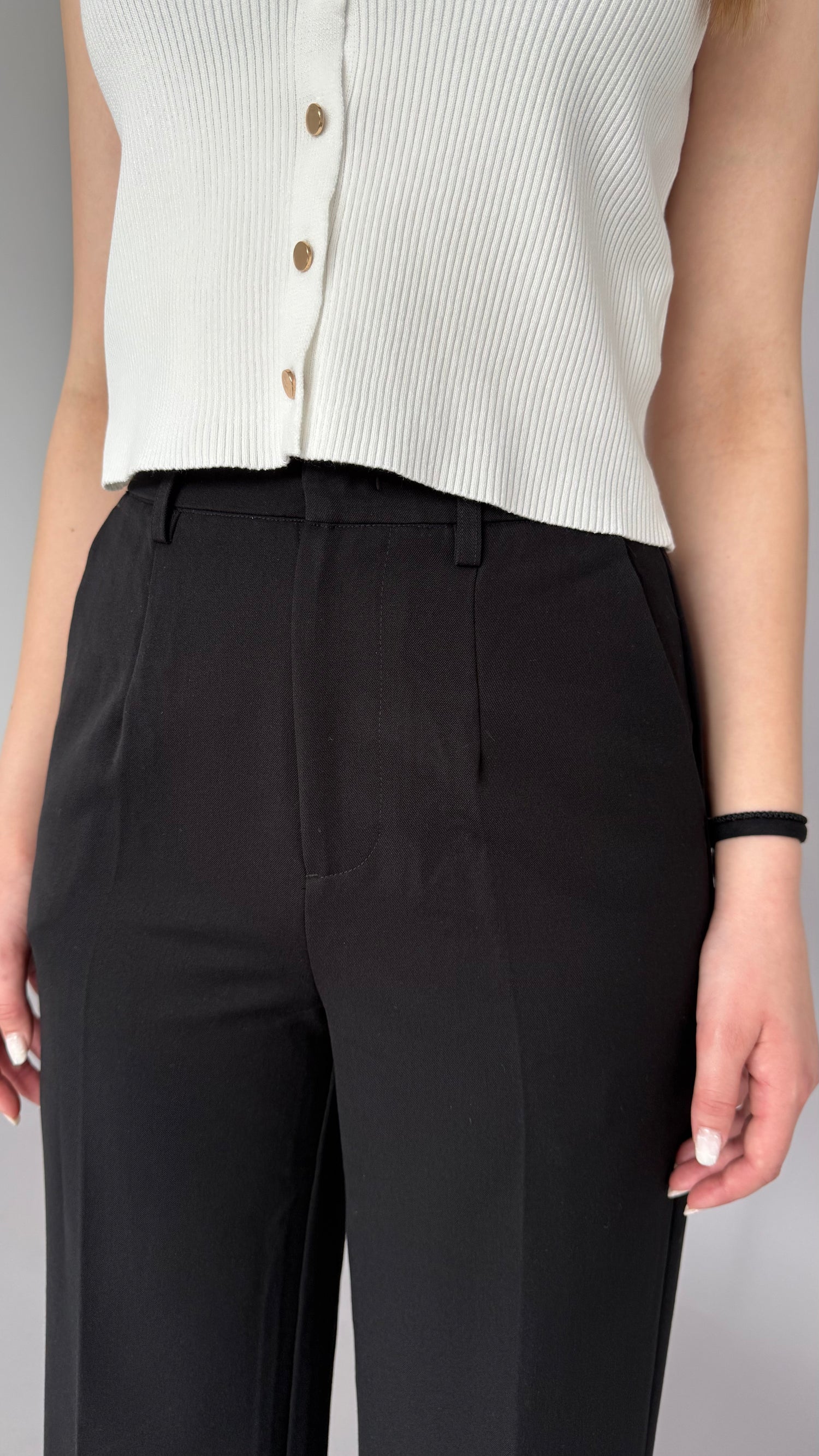 Pantaloni Eleganți Negri Noir Luxe