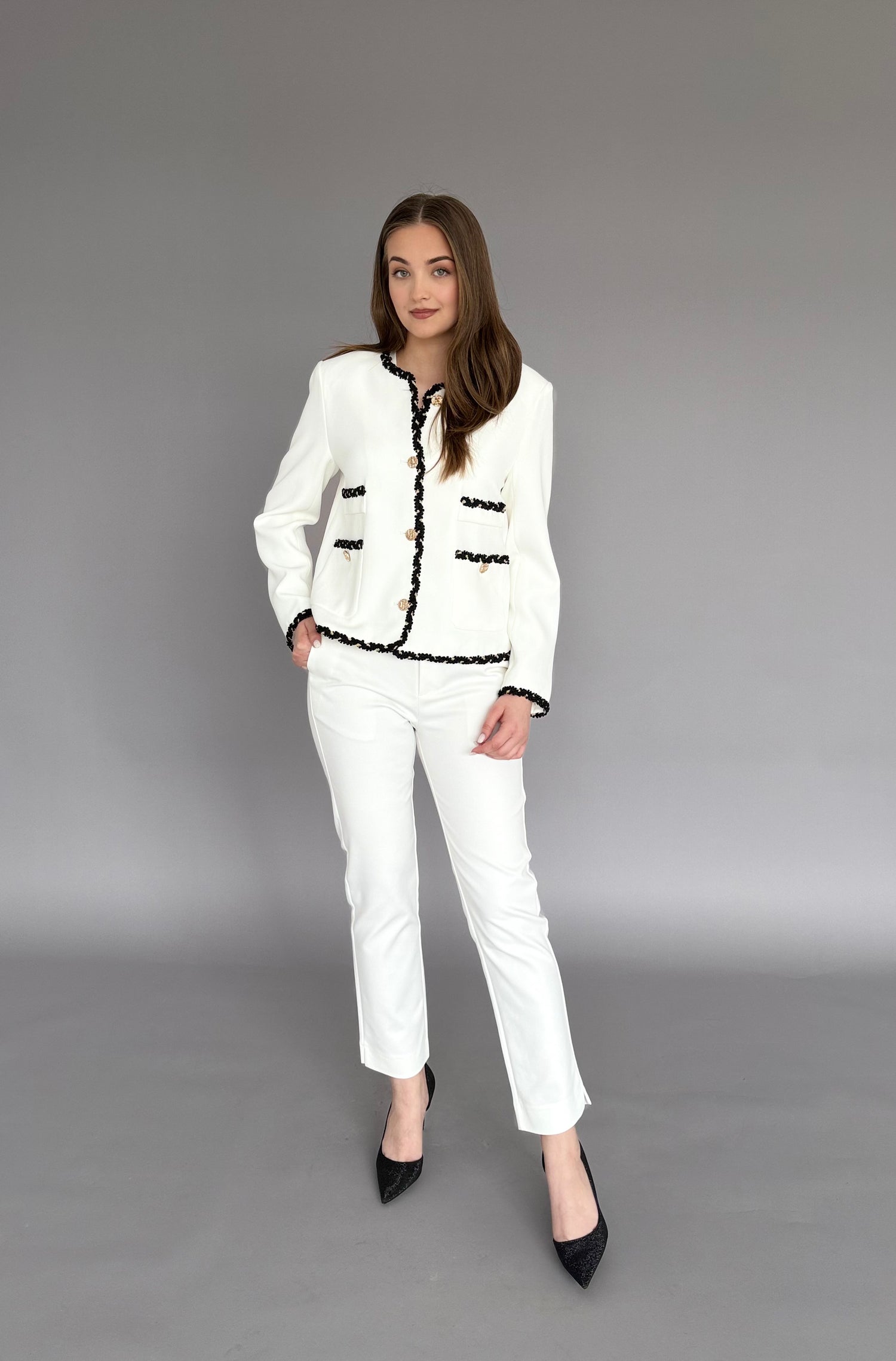 Sacou Elegant Alb Monaco