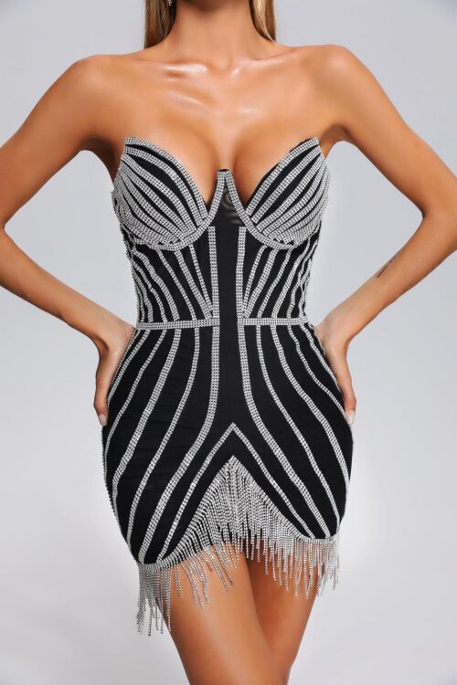 Rochie Lola Diamond - Negru - imagine 5