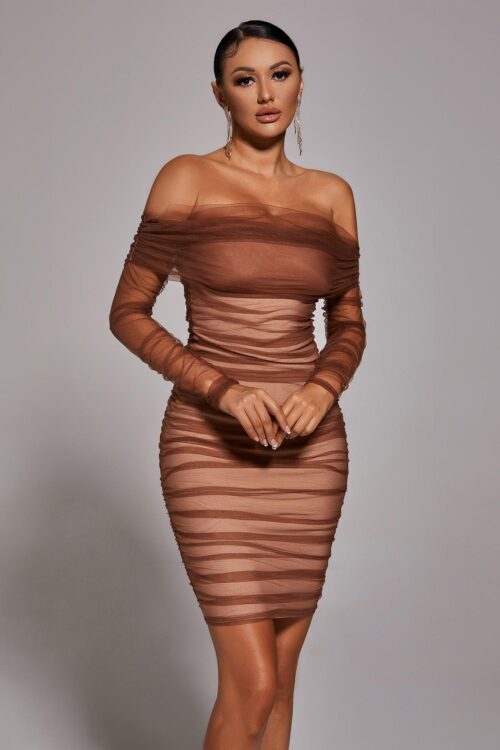 Rochie Rowena Mesh - Crem - imagine 4