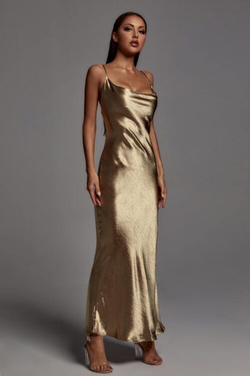 Rochie Emily Metallic Gold - Auriu - imagine 3
