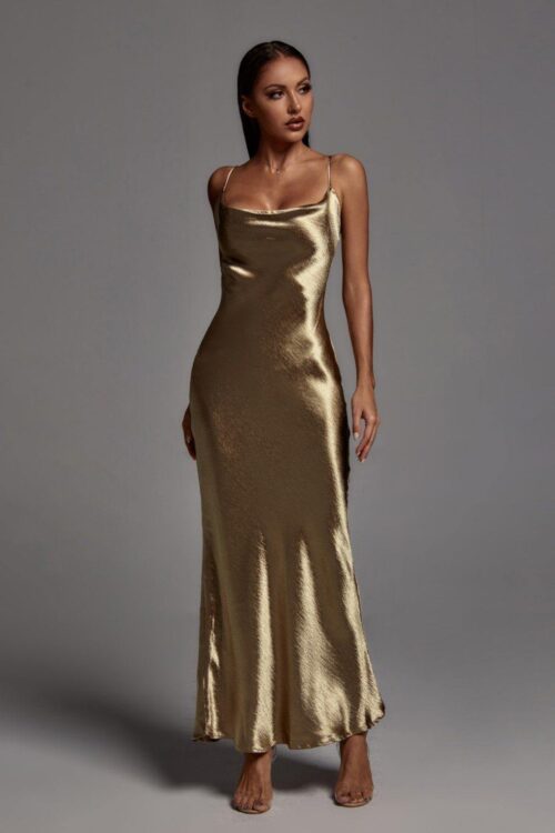 Rochie Emily Metallic Gold - Auriu - imagine 4